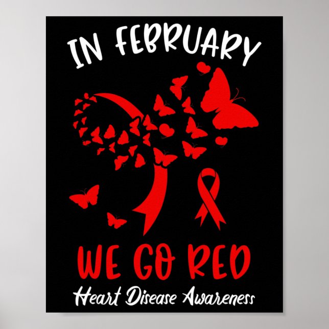 Affiche Février Nous allons Red American Heart Disease Awa (Devant)