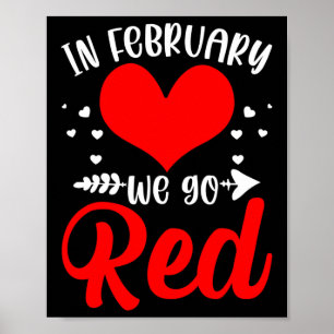 Affiche Février Nous allons Red Heart Disease Awareness Am