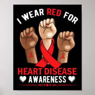 Affiche Février Nous Portons Red Heart Disease Awareness A