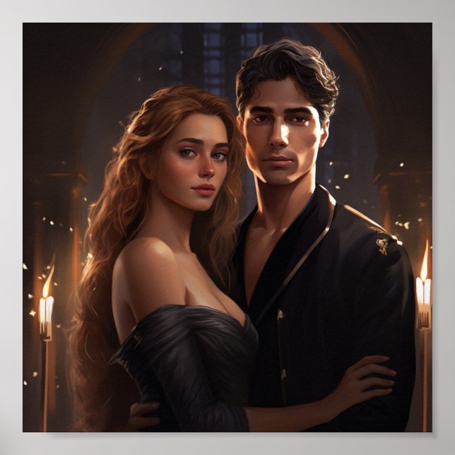 Affiche Feyre et Rhysand de ACOTAR (Devant)