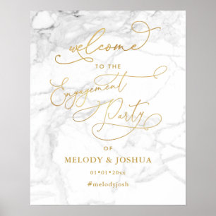 Affiche Fiançailles de bienvenue PixDezines Marble+Faux Go