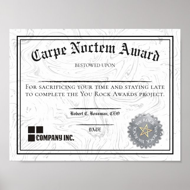 Affiche Fiançailles employé restant certificat de remise t (Devant)