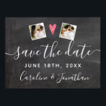 Affiche Fiançailles Photo Prop Chalkboard Enregistrer la d<br><div class="desc">Faites savoir à tout le monde d'enregistrer votre date avec cette prop/signe. Tenez-le dans votre séance photo fiançailles ou accrochez-le au mur pendant une fête de fiançailles. Design dispose de 2 de vos photos et de lettrage à la main ensemble contre un arrière - plan de tableau noir imbriqué. Amusant...</div>