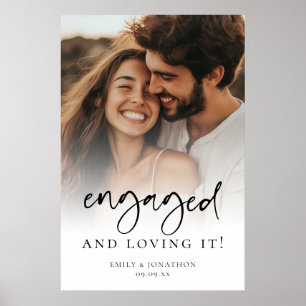 Affiche Fiancés et l'adorant Overlay Photo Noms et Date