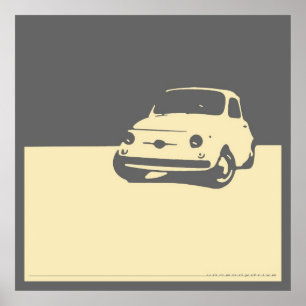 Affiche Fiat 500, 1959 - crème sur le gris