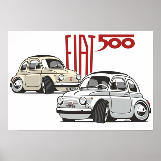 Affiche Fiat 500 personnalisé pour Olivia (Devant)