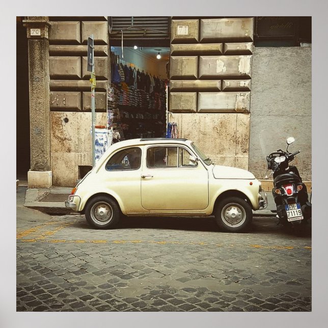 Affiche Fiat vintage À Rome (Devant)