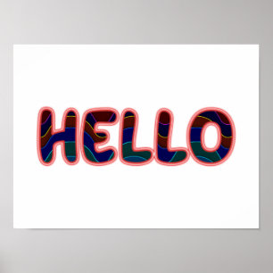 Affiche Fiberoptic Neon Glow HELLO Salutation