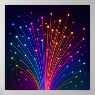 Affiche Fibre optique colorée