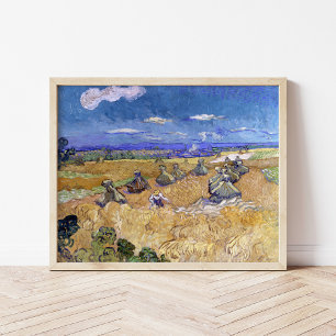 Affiche Fibres de blé avec faucheuse   Vincent van Gogh