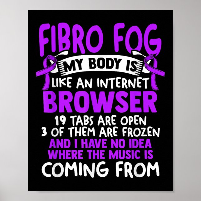 Affiche Fibro Fog - Fibro Survivor Funny Fibromyalgia Awar (Devant)