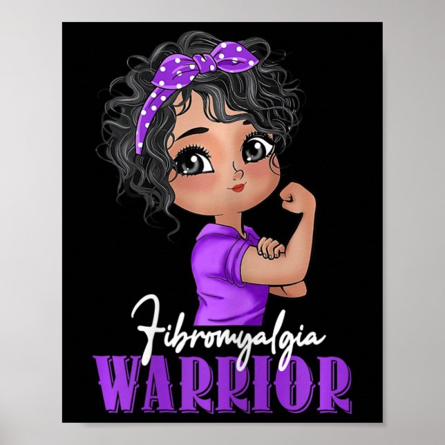 Affiche Fibromyalgia Warrior Strong Women Fibromyalgia Awa (Devant)