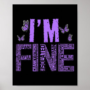 Affiche Fibromyalgie fine guerrier Fibro Sensibilisation V
