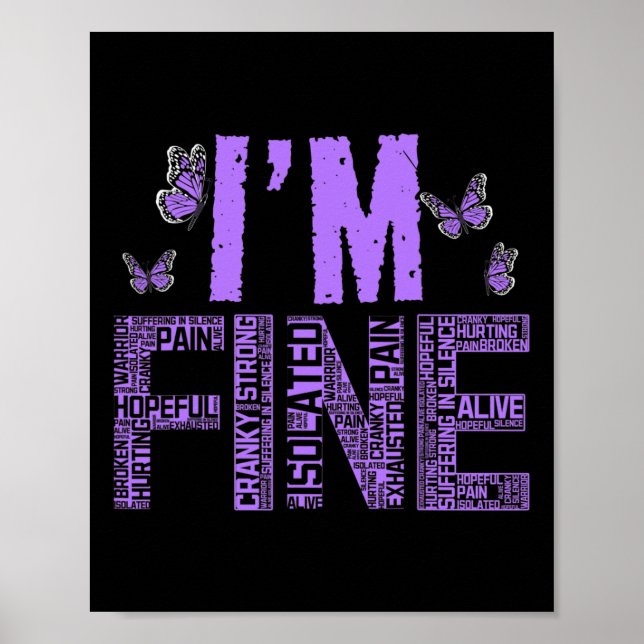 Affiche Fibromyalgie fine guerrier Fibro Sensibilisation V (Devant)