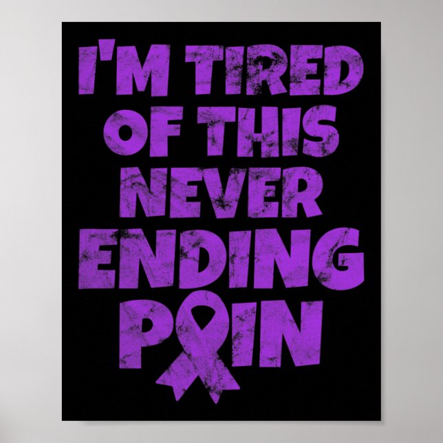 Affiche Fibromyalgie Guerrier Je suis fatigué de ne jamais (Devant)