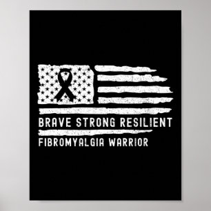 Affiche Fibromyalgie Sensibilisation Brave forte résistanc