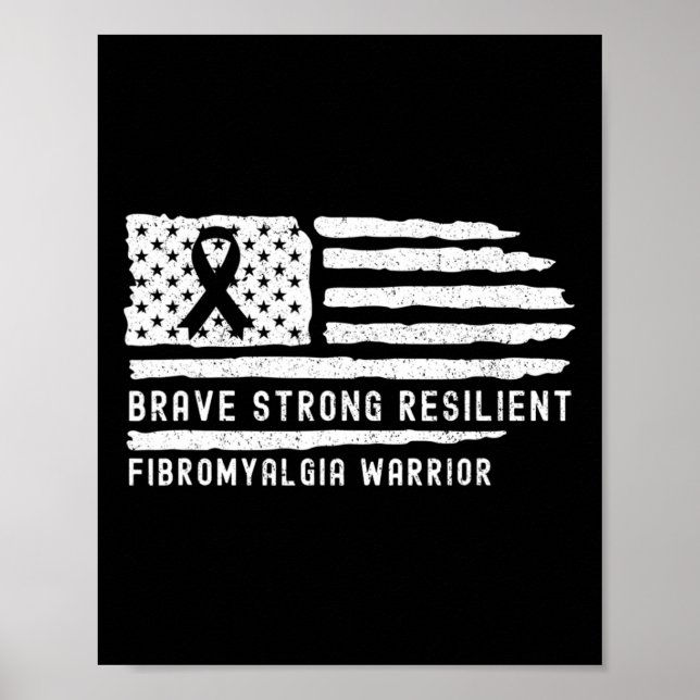 Affiche Fibromyalgie Sensibilisation Brave forte résistanc (Devant)