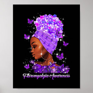 Affiche Fibromyalgie Sensibilisation Femme Flower Love Fig