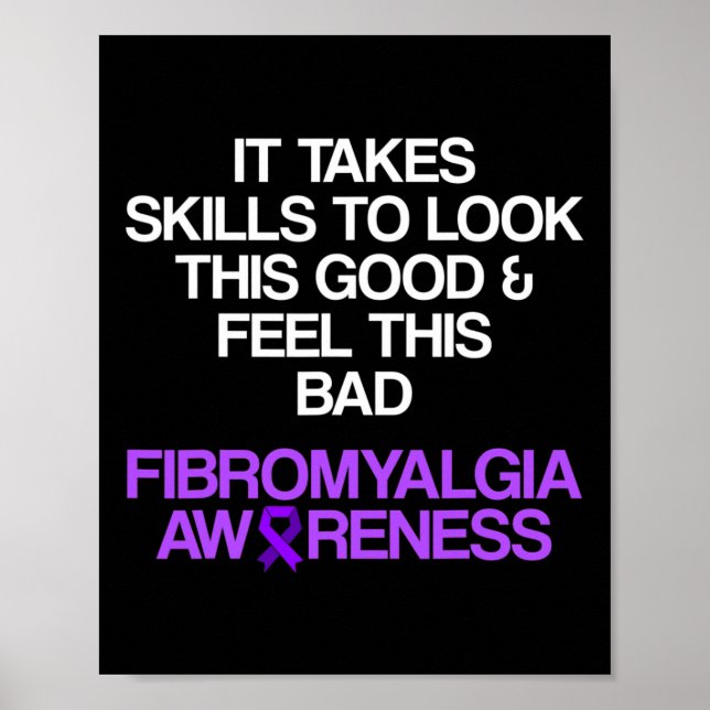 Affiche Fibromyalgie Sensibilisation Survivant Compétences (Devant)