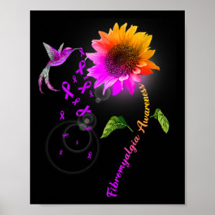 Affiche Fibromyalgie Sensibilisation Tournesol pourpre Hum