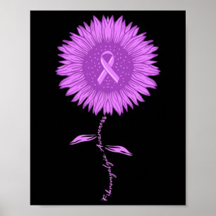 Affiche Fibromyalgie Sensibilisation Tournesol Violet Ruba