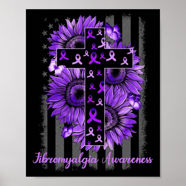 Affiche Fibromyalgie Soutien de sensibilisation Guerrier T (Devant)