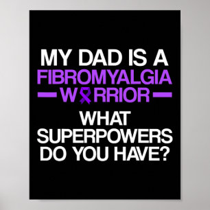 Affiche Fibromyalgie Survivant papa Warrior 3