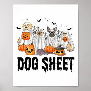 Affiche Fiche Chien Halloween Saison Éffrayante mignonne C