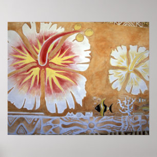 Affiche Fidji, art mural.