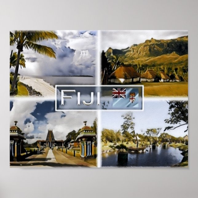 Affiche Fidji - Mosaïque - (Devant)