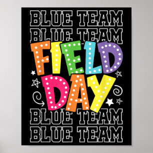 Affiche Field Day Blue Team Color War Camp Team Jeu Compe