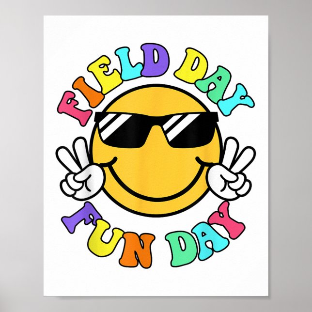 Affiche Field Day Fun Day Smile Face Enseignants Field Da (Devant)