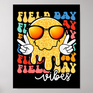 Affiche Field Day Vibes Smile Face Enseignant Enfants Happ