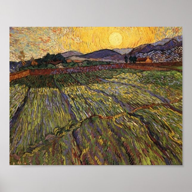Affiche Field Rising Sun (F737) Van Gogh Fine Art (Devant)