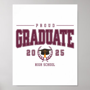 Affiche Fier 2025 Graduate High School Graduation Varsity