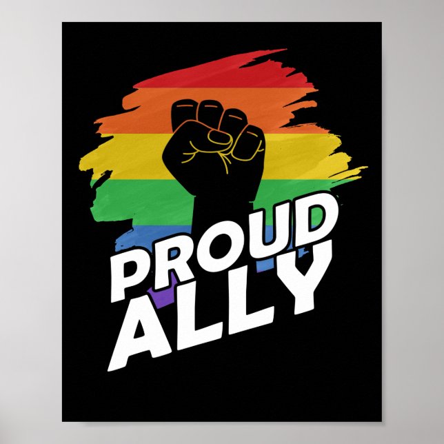Affiche Fier Ally Gay pride LGBT Gay Lesbian Manifestation (Devant)
