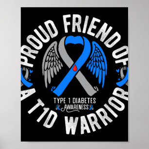 Affiche Fier Ami D'Un Guerrier T1D Type 1 Diabète Awar