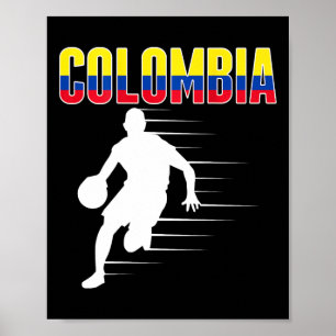 Affiche Fier Colombia Sketll Fans Jersey Colombien Drapeau