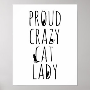 Affiche Fier Crazy Cat Lady
