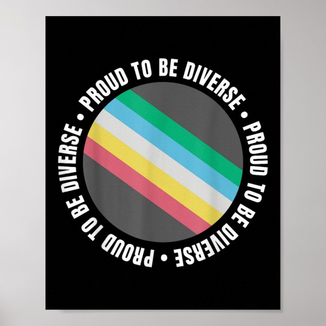 Affiche Fier d'être divers Drapeau de fierté des personnes (Devant)