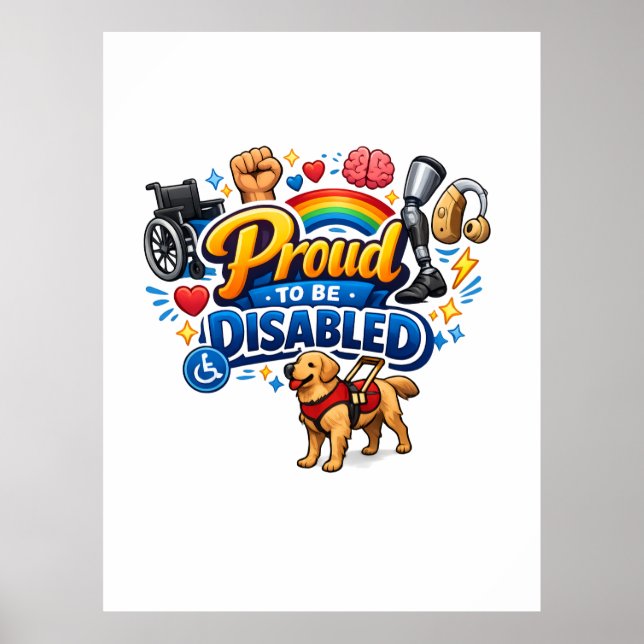 Affiche Fier d'être handicapé – Conception graphique d'aut (Devant)