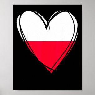 Affiche Fier d'être polonais j'aime varsovie drapeau de la