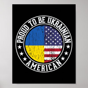 Affiche Fier d'être Ukrainien Couleurs du drapeau américai