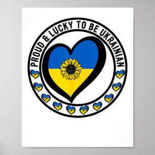 Affiche Fier d'être ukrainien et chanceux J'aime l'Ukraine