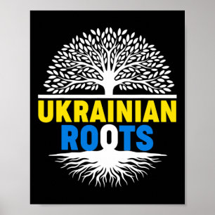 Affiche Fier d'être ukrainien natif Drapeau ukrainien Raci