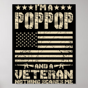 Affiche Fier d'être un Poppop et un vétéran rien d'autre