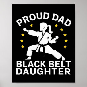 Affiche Fier Fier Papa Black Ceinture Fille Karate Papa Gr