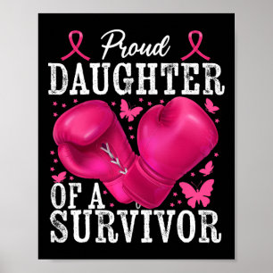 Affiche Fier Fille De Survivant Cancer Du Sein Boxe Gl