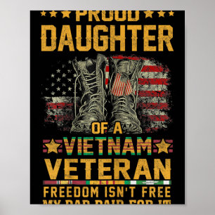 Affiche Fier Fille Du Vietnam Vétérinaire Patriotique Vété