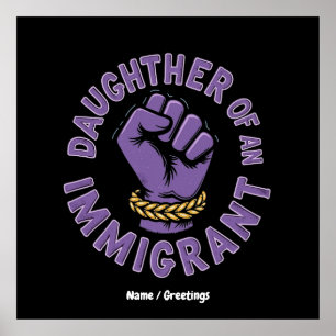 Affiche Fier fille d'un immigrant qui embrasse le patrimoi